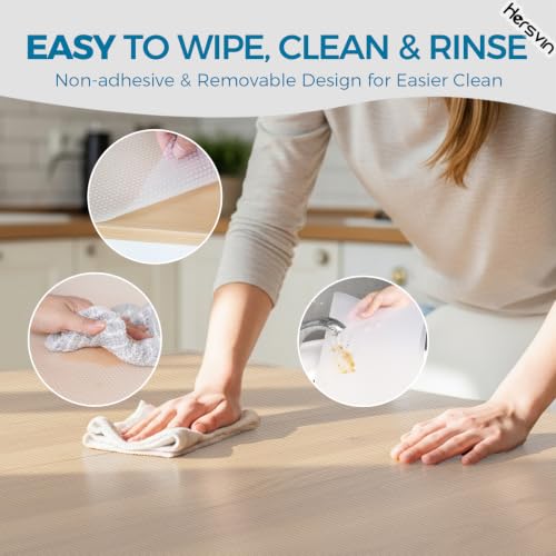 Hersvin Shelf Liner, 10in x 20ft Clear Dot Kitchen Cabinet Lining - color: Clear Dot, size: 10"W x 240"L