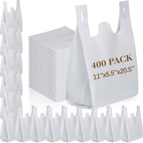 Windyun Large Grocery Bags Bulk Non Woven Totes - color: White
