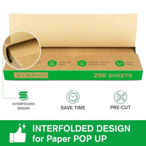 EcoDispose Precut POP UP Deli Paper Sheet, 200 Pack, 12" x 10.5", Kraft - color: Kraft, size: 12“x10.5”