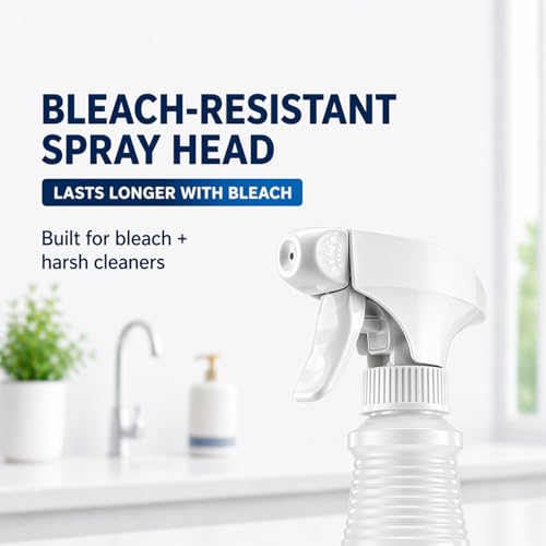 Bar5F 24 oz Empty Bleach-Resistant Trigger Spray Bottles, 3-Pack