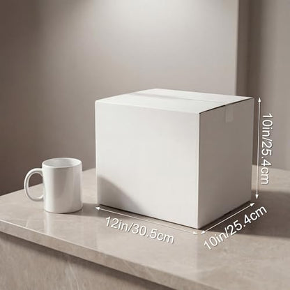 CRUGLA 12x10x10 Shipping Boxes 10 Pack, White Packing Mailing Boxes - size: 12x10x10 Inch 10 Pack