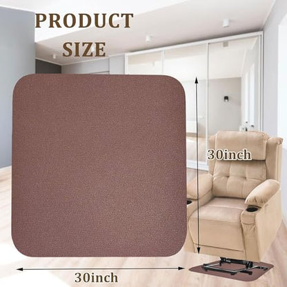 Recliner Pads for Hardwood Floors, Under Recliner Mat Floor Protectors Furniture Pads to Keep Furniture from Sliding Swivel Chairs Recliner mats for Hardwood Floors Non Slip Furniture Pads - size: Sq-Brown-2Pcs-30"x30"