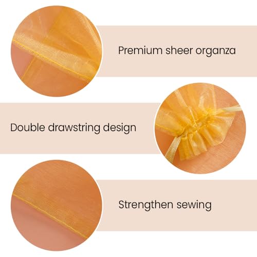 Meowoo 100PCS Organza Bags (3x4inch, Gold) - color: gold-3x4in-100p, size: 3x4in