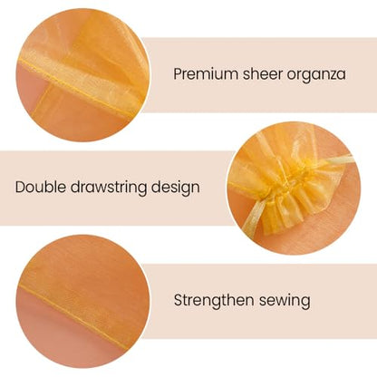 Meowoo 100PCS Organza Bags (3x4inch, Gold) - color: gold-3x4in-100p, size: 3x4in