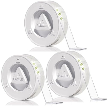 Double Sided Tape Heavy Duty, Double Sided Mounting Nano Tape 16.4FT, Clear & Tough Two Sided Adhesive Tape, Removable Picture Hanging Strips for Wall, Poster, Carpet, Home Office, 3 Pack