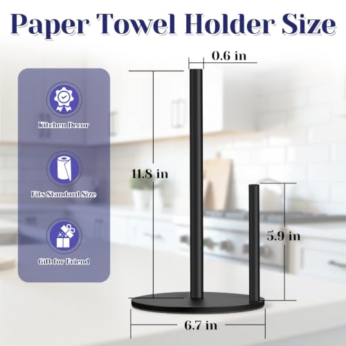 Black Paper Towel Holder, Countertop Paper Towel (Black-02) - color: Black-02