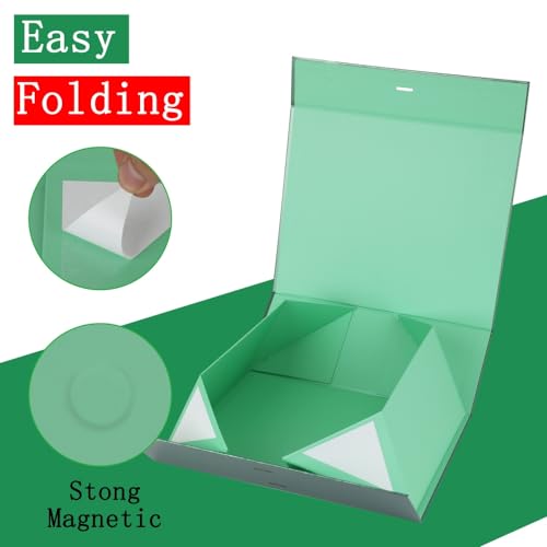 BoxSkivra Green Magnetic Gift Box Large 1 Pack 13X11X5.3 Inch - color: 13X11X5.3Inch-Green-Pack of 1