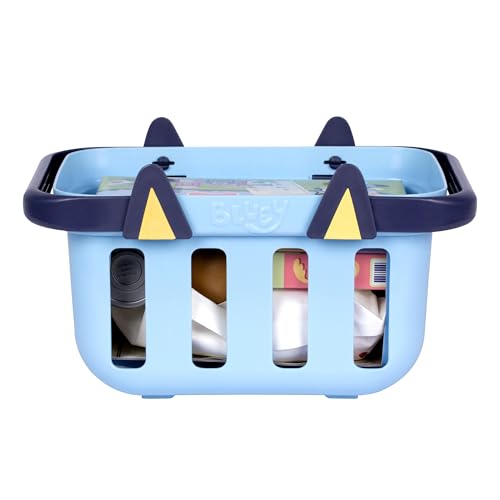 Bluey Shopping Basket, 9 Grocery Accessories, Toddler Pretend Play - style: Shopping Basket