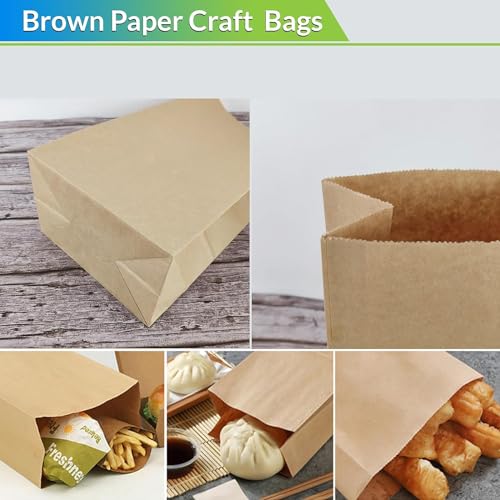 Perfect Stix 4lb Brown Paper Lunch Bags - Disposable, Fold Top Closure, (Pack of 100) - size: Pack of 100ct