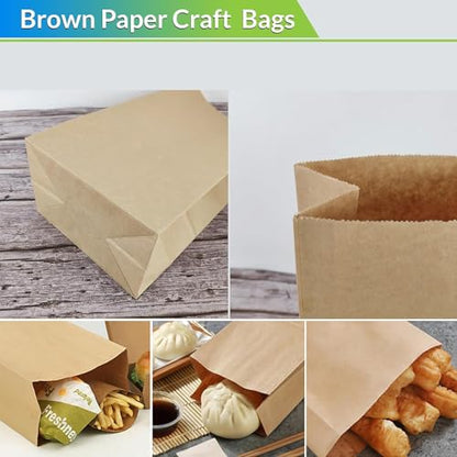 Perfect Stix 4lb Brown Paper Lunch Bags - Disposable, Fold Top Closure, (Pack of 100) - size: Pack of 100ct