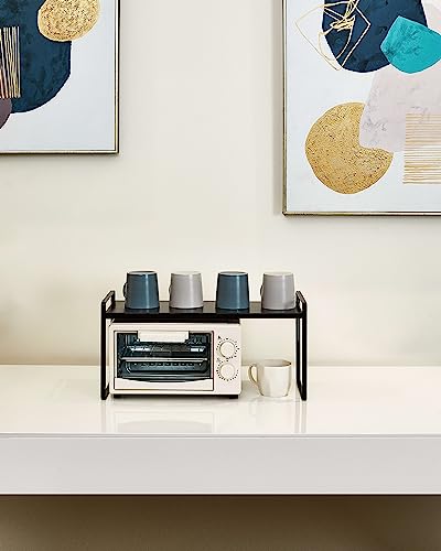 Nxconsu Cabinet Shelf Riser, Adjustable Cabinet Organizer, 8.6" Deep Black - color: Black, size: 8.6’’D * 13.8-24.8’’W * 9.7’’H