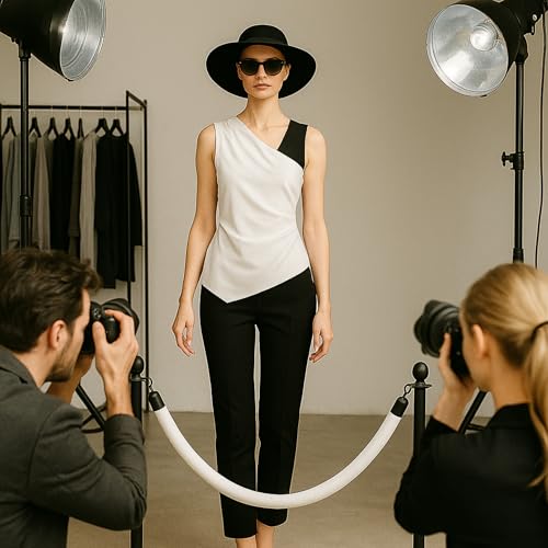 4PCS White Velvet Rope 5FT – Soft Ropes for VIP Barrier Event Stanchion Velvet Rope Set with Black Snap Ends for Crowd Control and Stanchions - color: White + Black