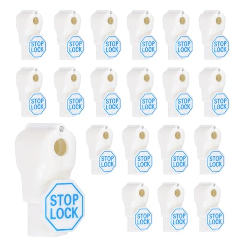 20Pcs Peg Hook Locks (6mm) PC Magnet Anti-Theft Pegboard Display Hook Locks Security Red Stop Tools, Fits Retail Shop/Shopping Center/Garage Tools, White - color: White, size: 6mm
