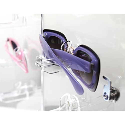 MOOCA Lockable Rotating Acrylic Sunglasses Display Case, 24 Frames