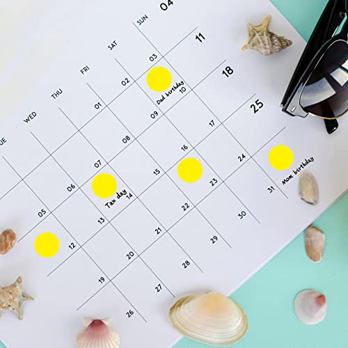 1400 PCS Yellow Dot Stickers Round Coding Labels Circle Dots Labels Stickers Polka Circle Dot Stickers Label Sticker for Office,Classroom,Papers Etc - color: Yellow/1400pcs, size: 3/4 INCH