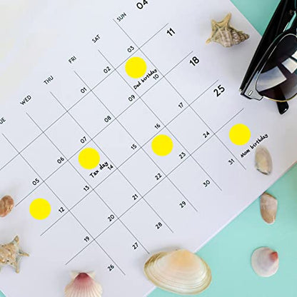 1400 PCS Yellow Dot Stickers Round Coding Labels Circle Dots Labels Stickers Polka Circle Dot Stickers Label Sticker for Office,Classroom,Papers Etc - color: Yellow/1400pcs, size: 3/4 INCH