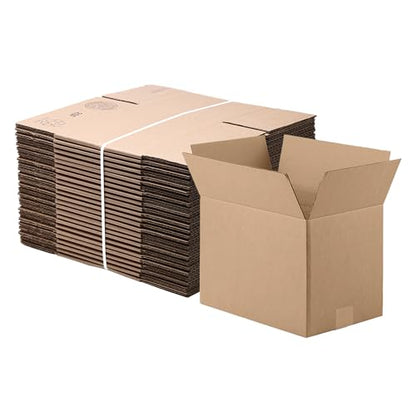 The Boxery 9"x9"x4" Corrugated Cardboard Boxes 25-Pack - size: 9 x 9 x 4"