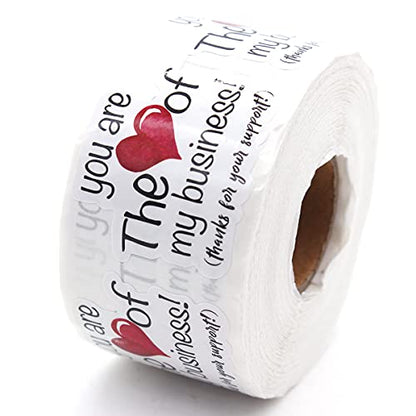 You're The Heart of My Business Thanks for Your Support Stickers,Business Order Thank You Small Handmade Mail Package Stickers 500 PCS - style: You're the Heart