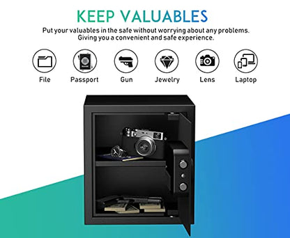 RPNB Small Home Safe Box,Personal Safe,Metal Money Safes for Home,1.2 CuFt - size: 14.15"×12.97"×12.97"
