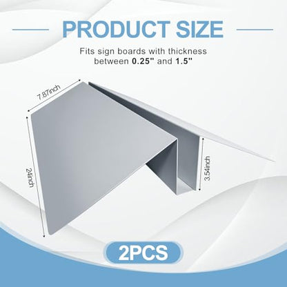2 Pcs Metal Floor Sign Stand Holder, Adjustable Foam Board Stand Base Fits 24" Wide Board up to 72" Tall, Compatible with Composite Foam Board and Acrylic Glass Signs - Base Only