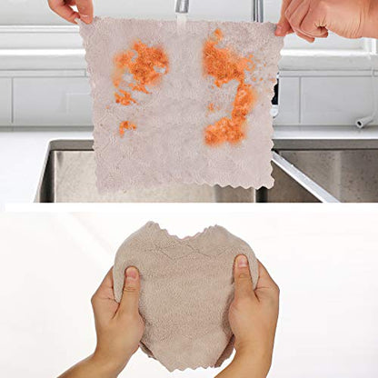 kimteny Microfiber Dish Cloths for Washing Dishes 5 Pack, Green-Grey - color: Green-grey