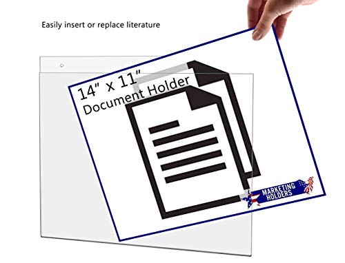 25 Pack Clear Acrylic Sign Holder 14" x 11" with Hanging Hardware for Hours of Operation Upcoming Events and Important Notices in Offices and Healthcare Facilities by Marketing Holders - size: 14" w x 11" h