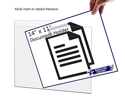 25 Pack Clear Acrylic Sign Holder 14" x 11" with Hanging Hardware for Hours of Operation Upcoming Events and Important Notices in Offices and Healthcare Facilities by Marketing Holders - size: 14" w x 11" h