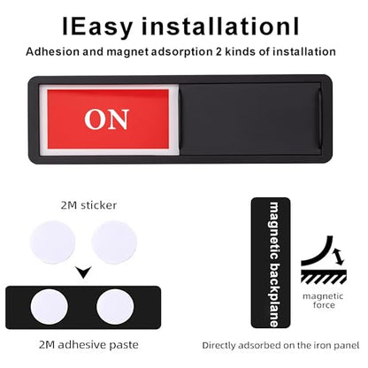 ON OFF Slider Sign, On Off Door Indicator Sign, Sliding Privacy Signs - color: Black On Off