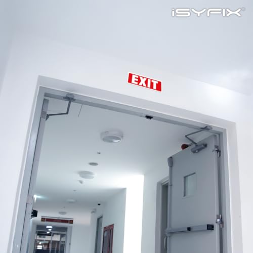 iSYFIX Exit Sign, 12x4 Inch, 6 Pack - color: Metal, size: 6 Pk 12x4