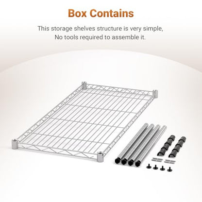 YSSOA 1-Tier Shelving Unit, 29.92" W x 13.78" D x 14.96" H Steel Organizer Wire Rack, Chrome - size: 1-Shelf Wider, style: 1 Pack
