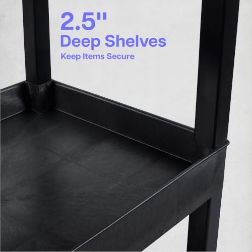 Luxor SEC111HD-B 24" x 18" Plastic Utility Cart- Three Shelf- Black