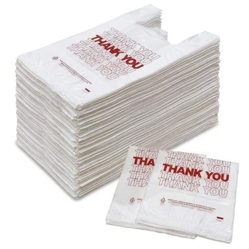 TashiBox 300Ct Plastic Bags，thank you bags,Shopping bags - style: 300pcs