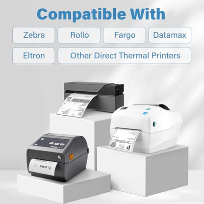LotFancy 4x6 Direct Thermal Shipping Labels, 1000 Thermal Labels Fanfold with Perforated and Strong Adhesive, White Mailing Label Compatible with Zebra, Rollo Printer (Pack of 2) - size: Fanfold 1 Stack 1000 Labels (Pack of 2)