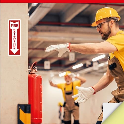 OLANZU Fire Extinguisher Decals and Labels for Wall, 5 Pack, 4x12" - size: Pack of 5