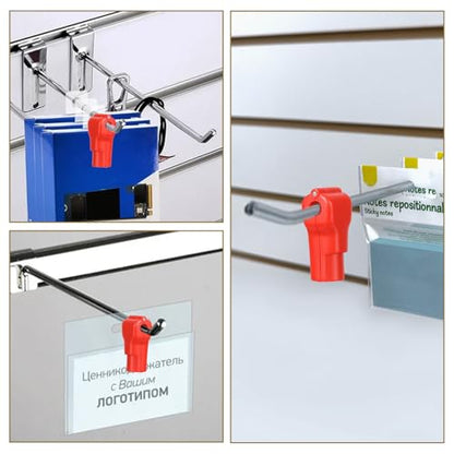 120 Packs Peg Hook Locks, 6 mm Plastic Magnet Security Red Stop Lock Anti-Theft Pegboard Display Hook Locks for Retail Shop and Shopping Center