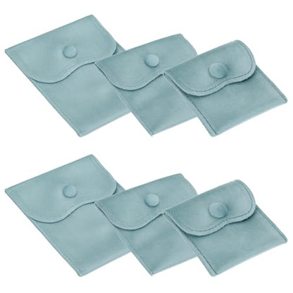 PATIKIL Velvet Jewelry Pouches, 6 Pcs Jewelry Packaging Gift Bags with Snap Button for Bracelet Rings Watch Necklace, (3"x3"/4"x4"/4"x5") Blue - color: Blue, size: (3"x3"/4"x4"/4"x5")