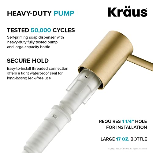 KRAUS Kitchen Soap and Lotion Dispenser in Brushed Gold, KSD-43BG - color: Brushed Gold