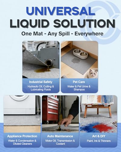 15"x19.7" Oil Absorbent Pads 100 Pack | Heavy & Fast Absorb - size: 15x19.7 Inch