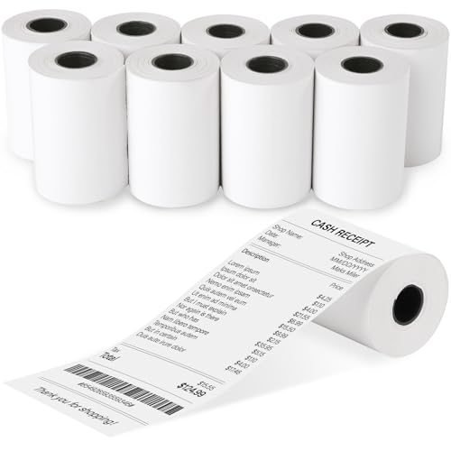 (10 Rolls) 2 1/4 x 50 Thermal Receipt Paper Rolls, POS Cash Register Paper Rolls, BPA Free 2.25x50ft Long Per Thermal Paper Receipt - size: 2 1/4" x 50', style: 10 Rolls