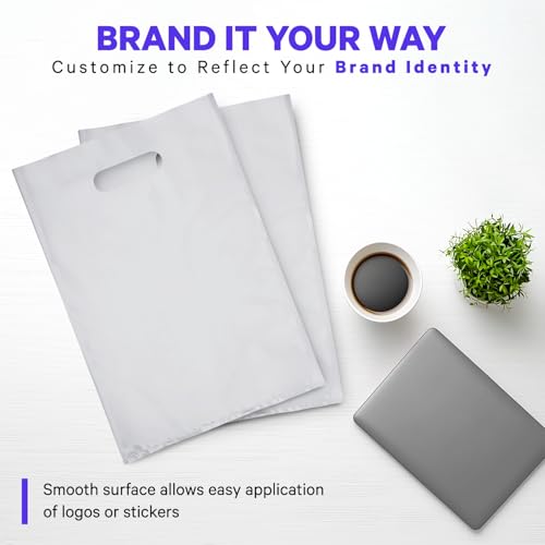 Plastic Merchandise Bags, 12" x 15", Silver, Pack of 500 - color: Silver, size: 12" X 15", PACK OF 500