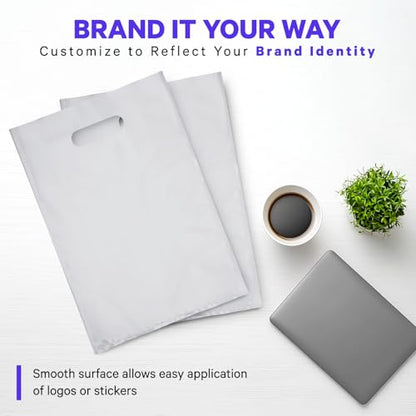 Plastic Merchandise Bags, 12" x 15", Silver, Pack of 500 - color: Silver, size: 12" X 15", PACK OF 500