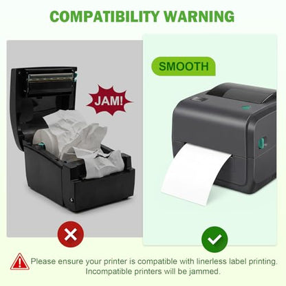 Sticky Thermal Receipt Paper 2 1/4" x 170', 6 Rolls, (58mm) Linerless Label - size: 6 Roll (2 1/4" x 170')