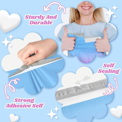 Metronic Cute Poly Mailers 10x13" 20pc Small Shipping Bags Self Seal - color: BluePink, size: 10x13" 20PC