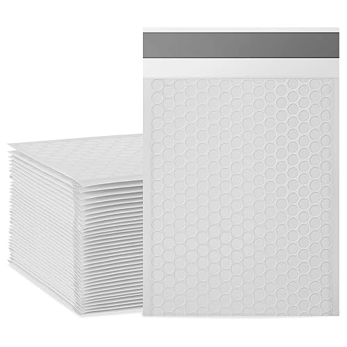 packbabol Bubble Mailers, 8.5x11 Inch Poly Padded Bubble Mailers Pack of 50 Bubble Envelopes Opaque Self Seal Adhesive Waterproof Bags for Shipping and Packaging (White) - color: white, size: 8.5x11-50Pc