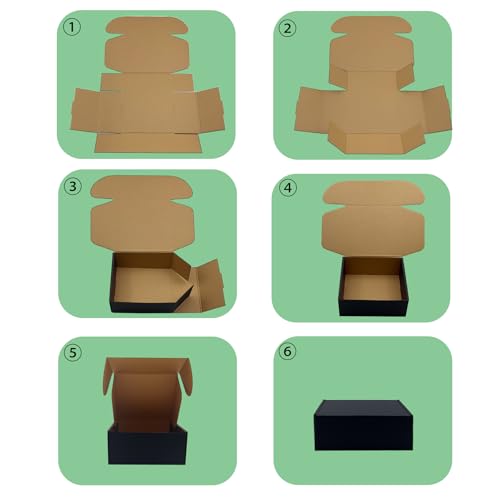 24 Pack 8x6x3 inches Black Shipping Boxes, Cardboard Packaging Mailing Box - size: 8x6x3 Inches