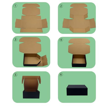 24 Pack 10x7x3 inch Black Shipping Boxes, Cardboard Packaging Mailing Boxes - size: 10x7x3 Inches