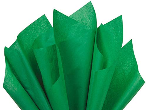 Festive Green Tissue Paper Squares, Bulk 10 Sheets, Premium Gift Wrap and Art Supplies for Birthdays, Holidays, or Presents by Feronia packaging, Large 15 Inch x 20 Inch Made in USA - color: FestiveGreen