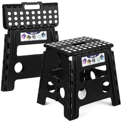 Delxo Folding Step Stool 13 inch 2 Pack,300 Lbs Step Stool for Kids&Adults - color: Black, size: 13 Inch-2 Pack