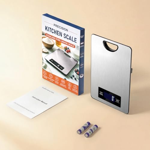 Food Scale, Digital Kitchen Scale with Hanging Loop, 11lb Baking Scale - color: Silver