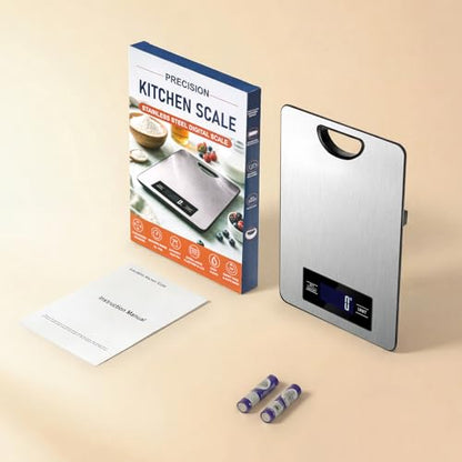 Food Scale, Digital Kitchen Scale with Hanging Loop, 11lb Baking Scale - color: Silver